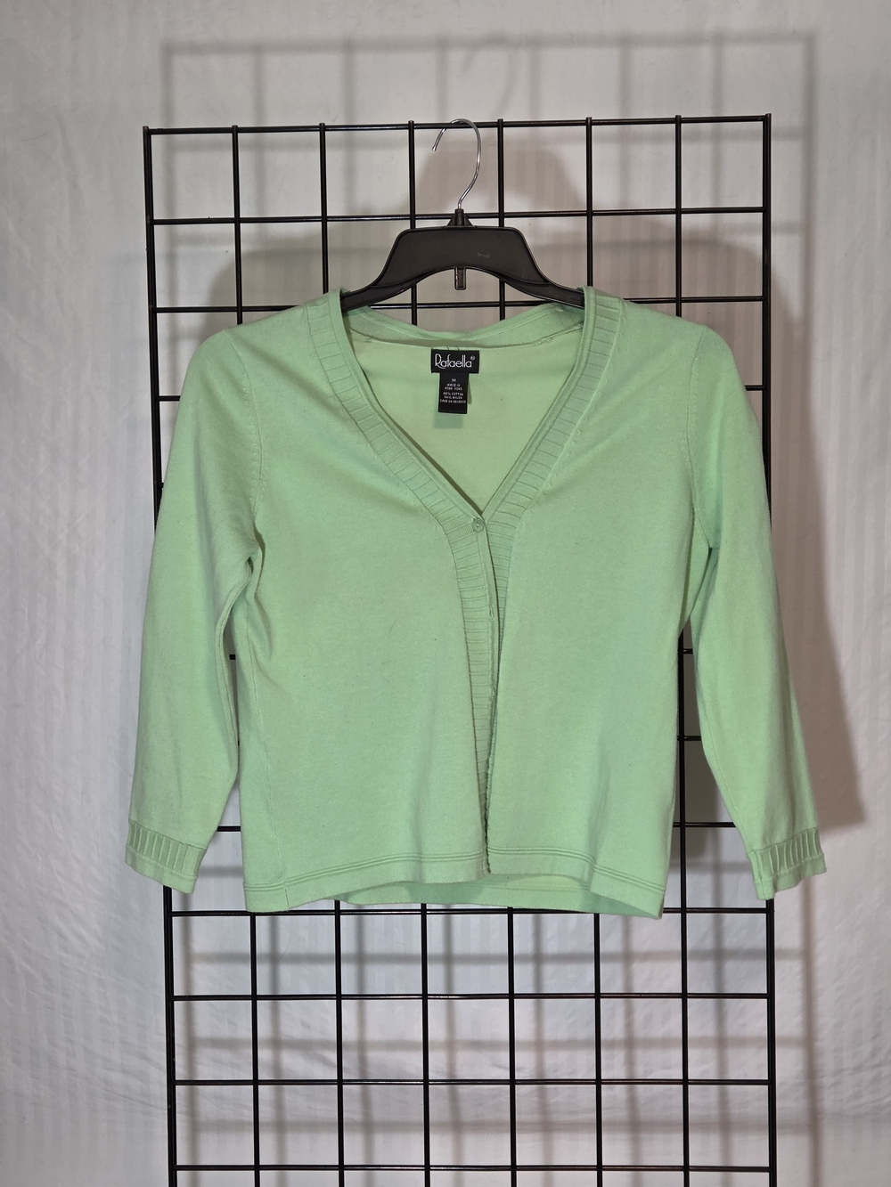 Rafaella Light Green Cropped Cardigan